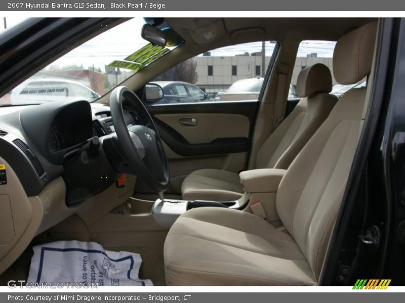 Black Pearl / Beige 2007 Hyundai Elantra GLS Sedan