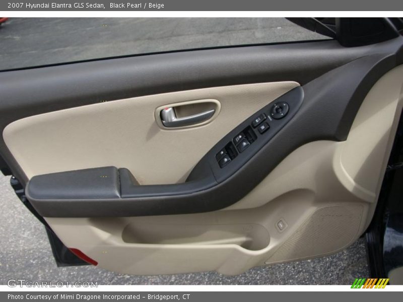 Black Pearl / Beige 2007 Hyundai Elantra GLS Sedan