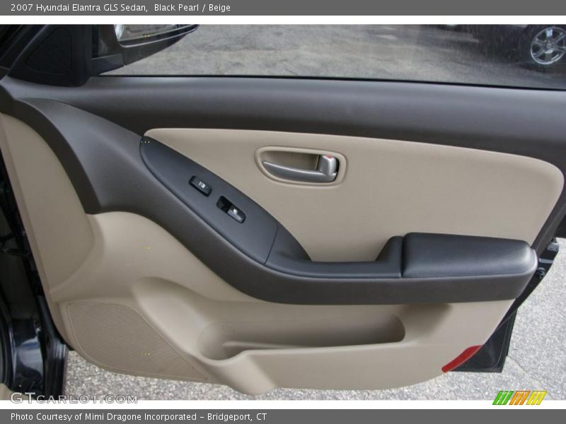 Black Pearl / Beige 2007 Hyundai Elantra GLS Sedan