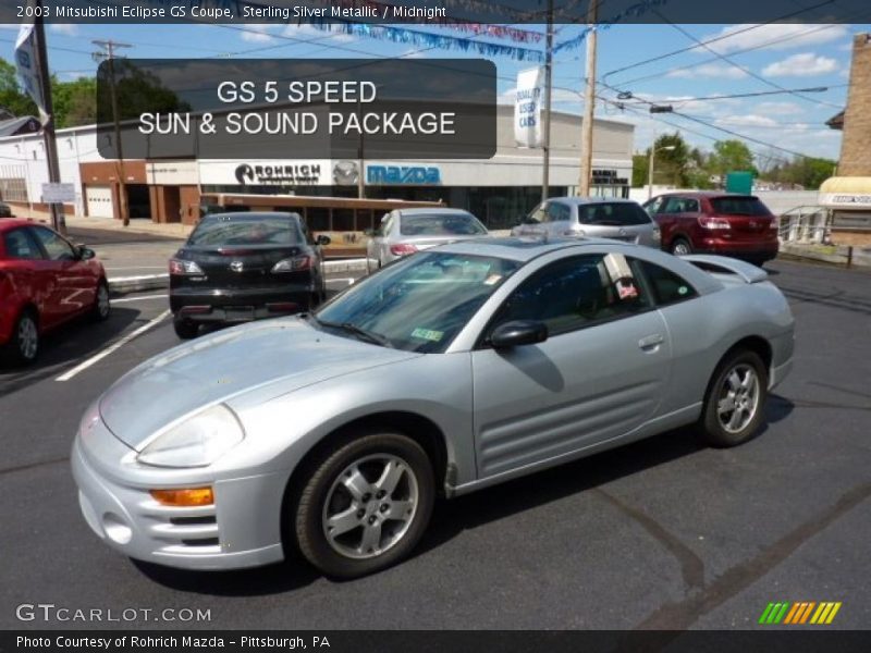 Sterling Silver Metallic / Midnight 2003 Mitsubishi Eclipse GS Coupe