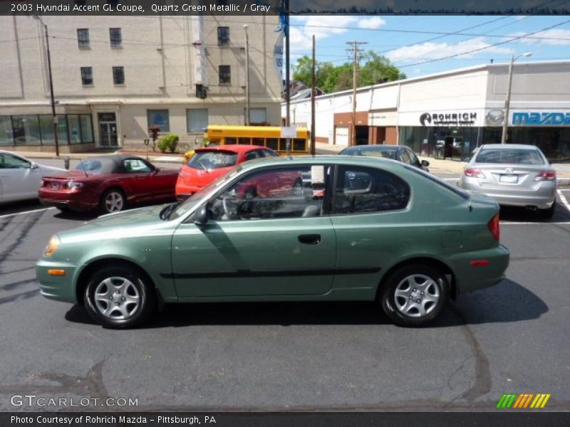 Quartz Green Metallic / Gray 2003 Hyundai Accent GL Coupe