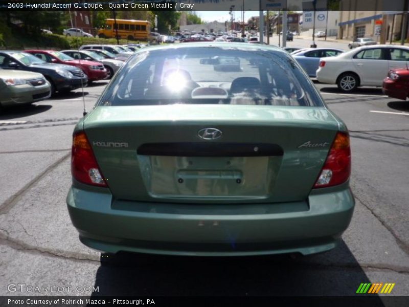 Quartz Green Metallic / Gray 2003 Hyundai Accent GL Coupe