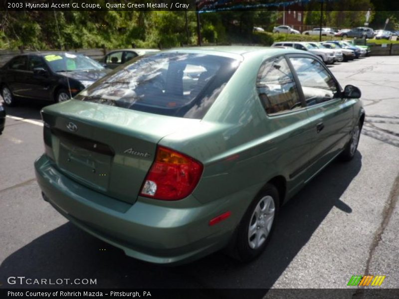 Quartz Green Metallic / Gray 2003 Hyundai Accent GL Coupe