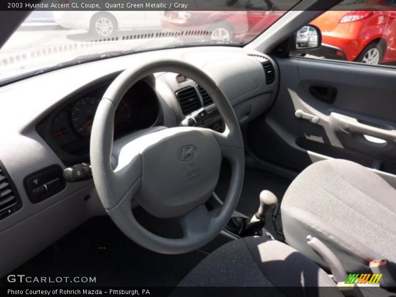 Quartz Green Metallic / Gray 2003 Hyundai Accent GL Coupe