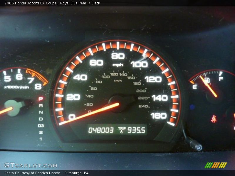 Royal Blue Pearl / Black 2006 Honda Accord EX Coupe