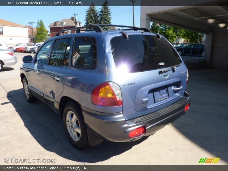 Crystal Blue / Gray 2002 Hyundai Santa Fe LX