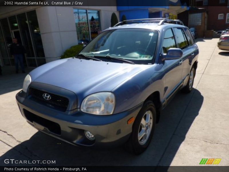 Crystal Blue / Gray 2002 Hyundai Santa Fe LX