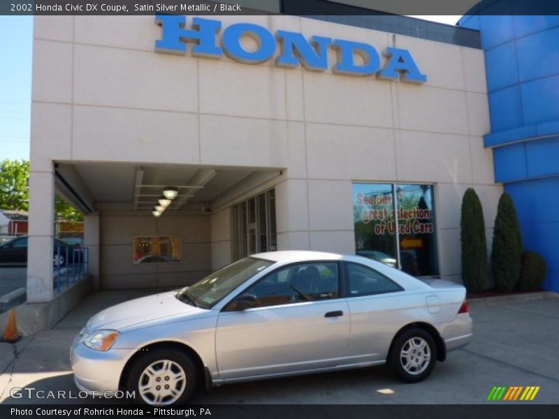 Satin Silver Metallic / Black 2002 Honda Civic DX Coupe