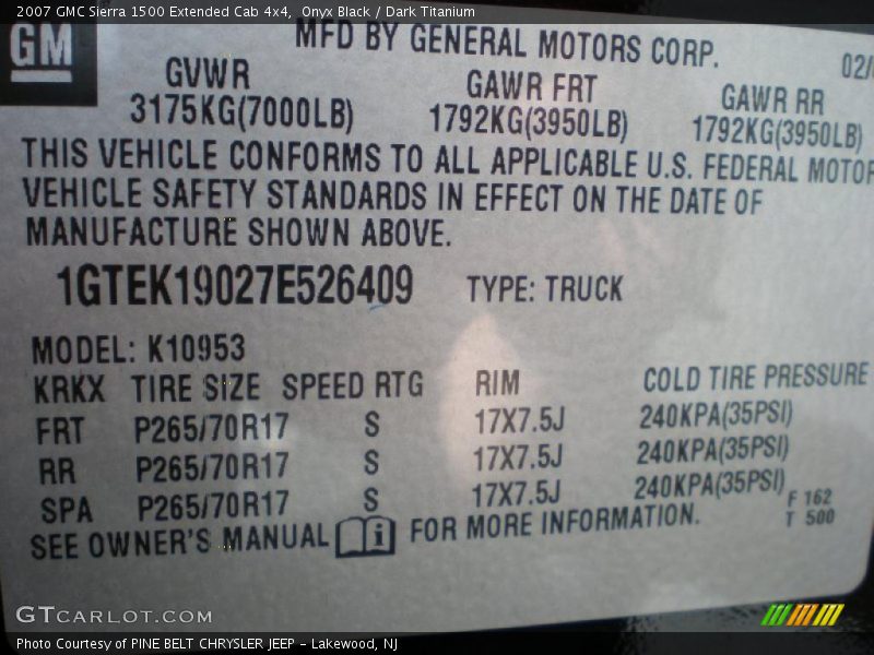 Onyx Black / Dark Titanium 2007 GMC Sierra 1500 Extended Cab 4x4