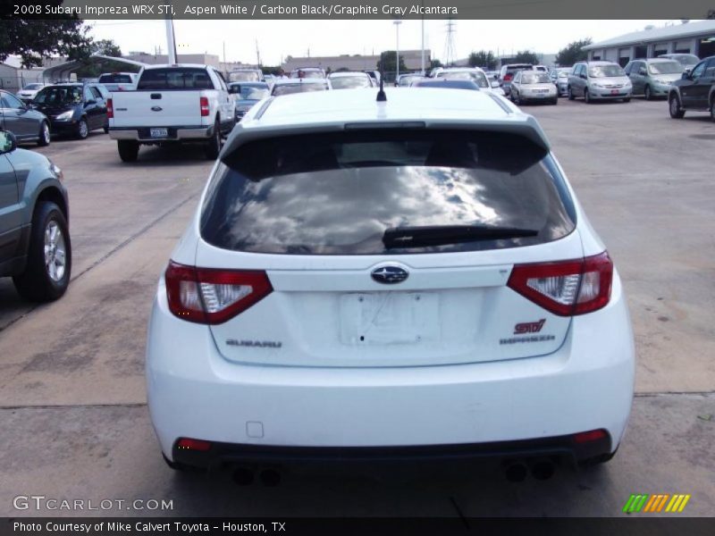 Aspen White / Carbon Black/Graphite Gray Alcantara 2008 Subaru Impreza WRX STi