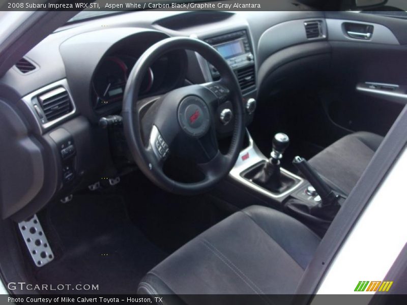 Aspen White / Carbon Black/Graphite Gray Alcantara 2008 Subaru Impreza WRX STi