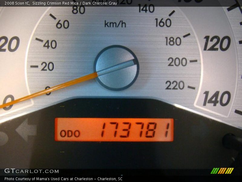 Sizzling Crimson Red Mica / Dark Charcoal Gray 2008 Scion tC