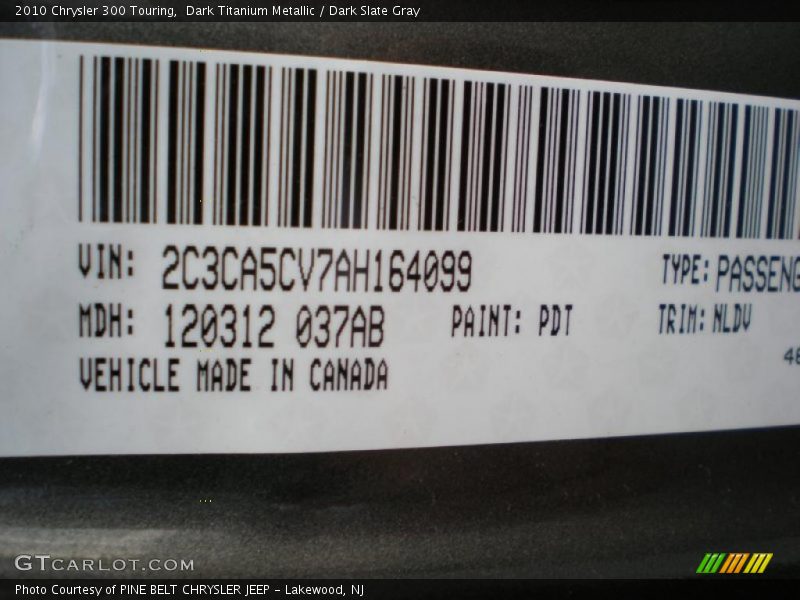 Dark Titanium Metallic / Dark Slate Gray 2010 Chrysler 300 Touring