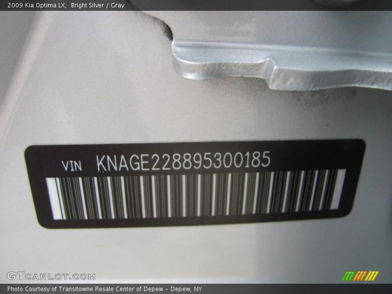 Bright Silver / Gray 2009 Kia Optima LX