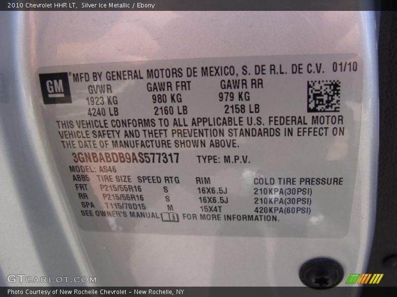 Silver Ice Metallic / Ebony 2010 Chevrolet HHR LT