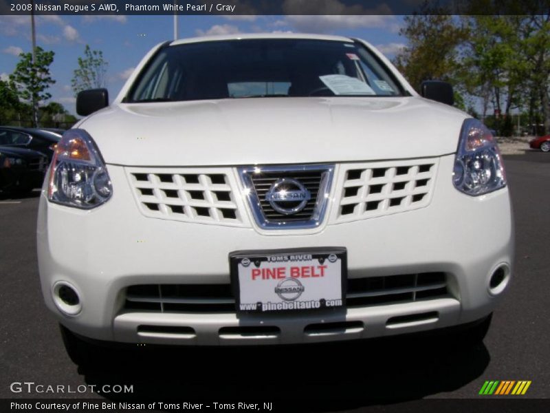 Phantom White Pearl / Gray 2008 Nissan Rogue S AWD