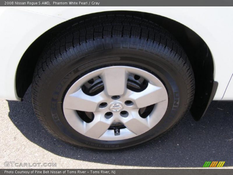 Phantom White Pearl / Gray 2008 Nissan Rogue S AWD