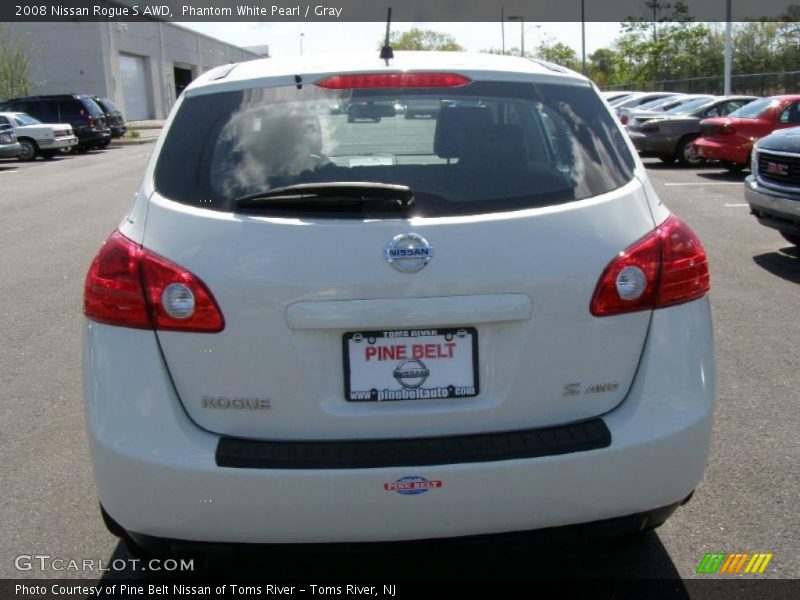 Phantom White Pearl / Gray 2008 Nissan Rogue S AWD