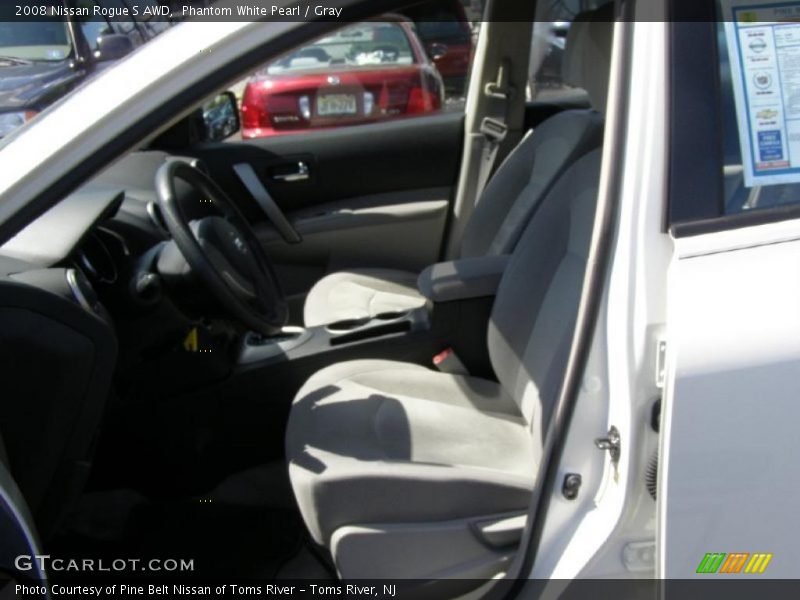 Phantom White Pearl / Gray 2008 Nissan Rogue S AWD
