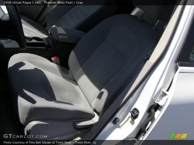 Phantom White Pearl / Gray 2008 Nissan Rogue S AWD