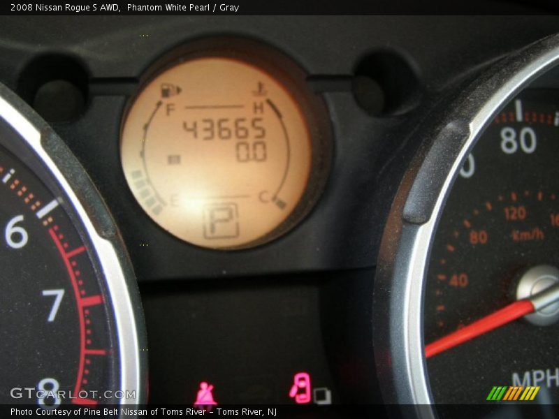 Phantom White Pearl / Gray 2008 Nissan Rogue S AWD