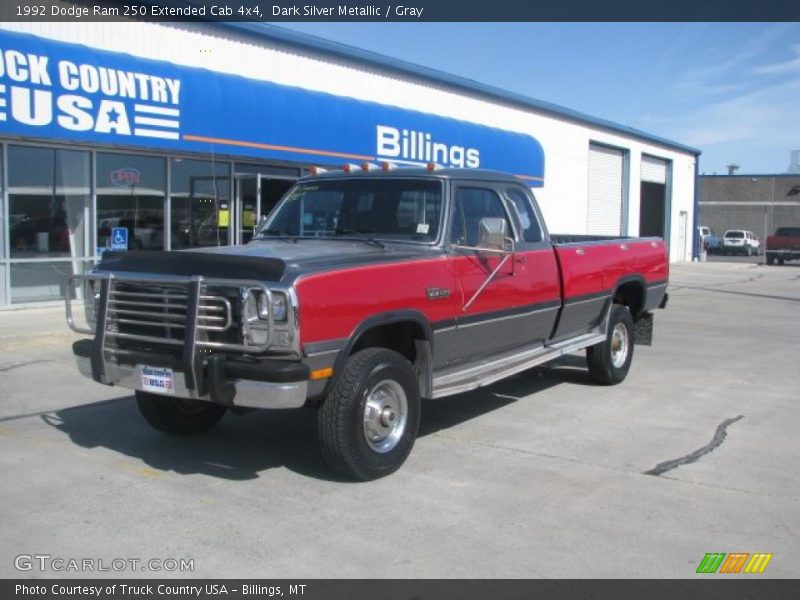 Dark Silver Metallic / Gray 1992 Dodge Ram 250 Extended Cab 4x4