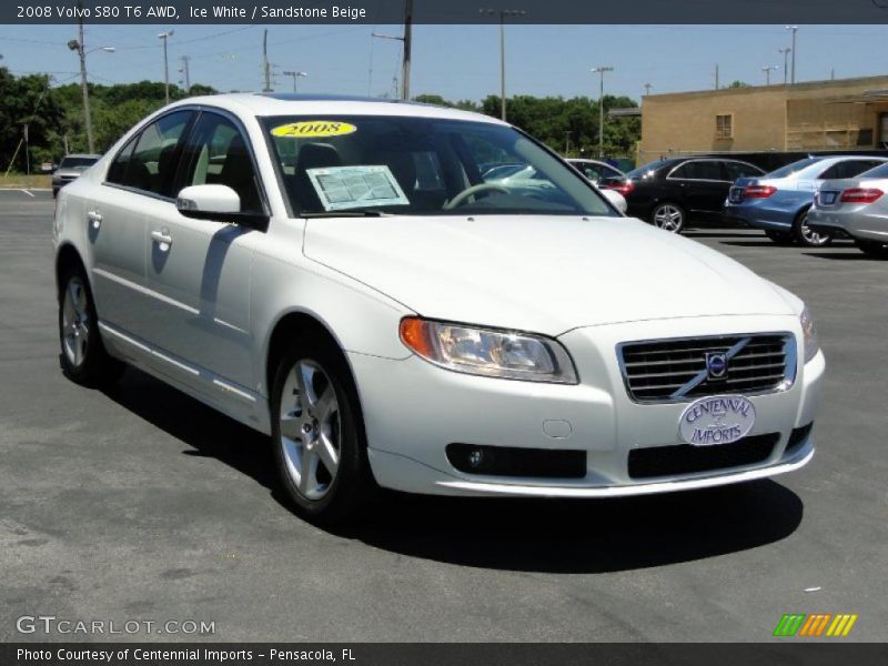 Ice White / Sandstone Beige 2008 Volvo S80 T6 AWD