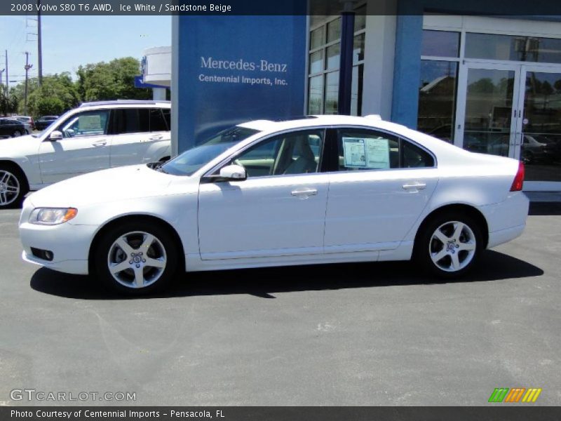 Ice White / Sandstone Beige 2008 Volvo S80 T6 AWD