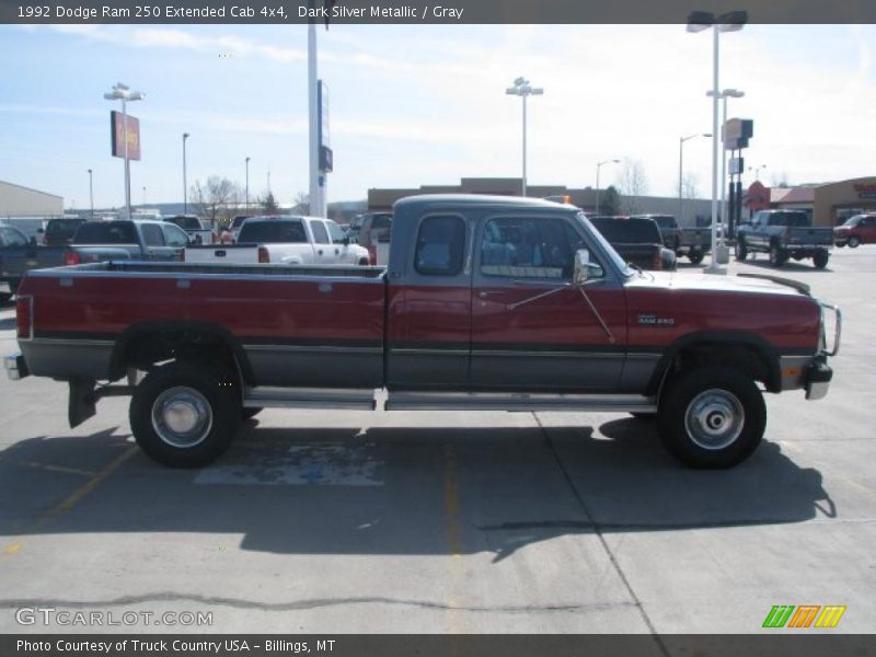 Dark Silver Metallic / Gray 1992 Dodge Ram 250 Extended Cab 4x4