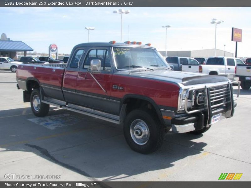 Dark Silver Metallic / Gray 1992 Dodge Ram 250 Extended Cab 4x4