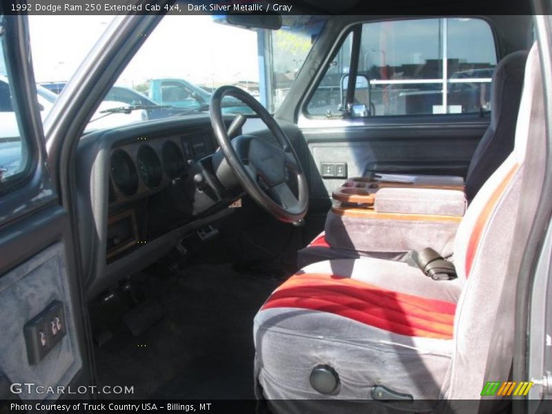 Dark Silver Metallic / Gray 1992 Dodge Ram 250 Extended Cab 4x4