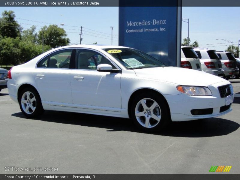 Ice White / Sandstone Beige 2008 Volvo S80 T6 AWD