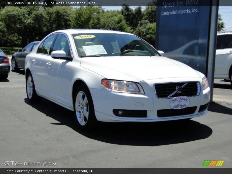 Ice White / Sandstone Beige 2008 Volvo S80 T6 AWD