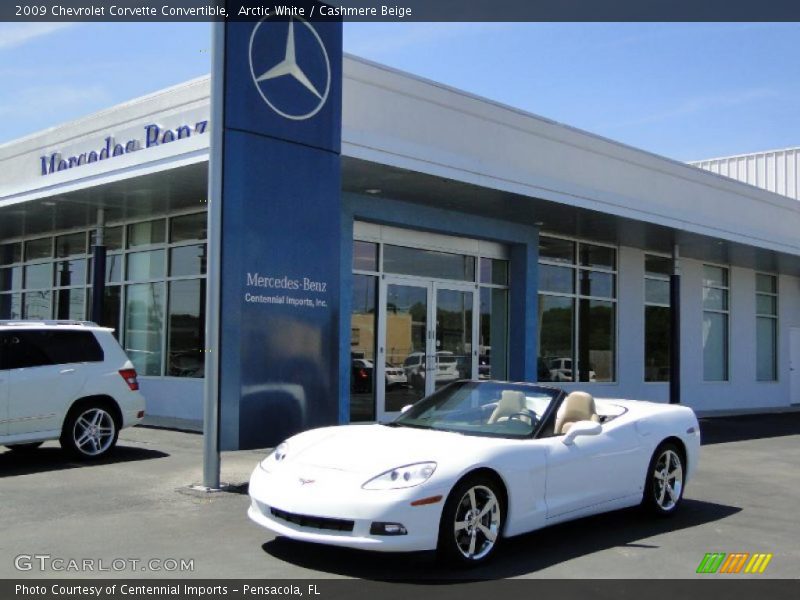 Arctic White / Cashmere Beige 2009 Chevrolet Corvette Convertible