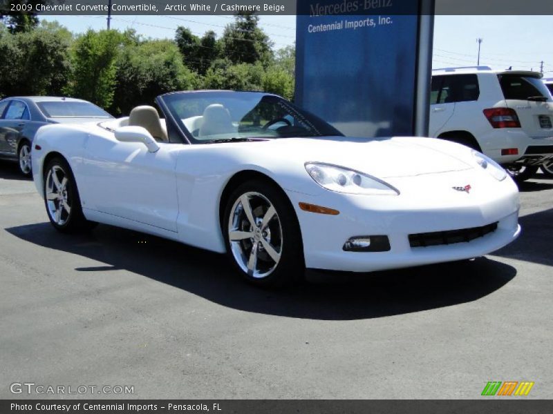 Arctic White / Cashmere Beige 2009 Chevrolet Corvette Convertible