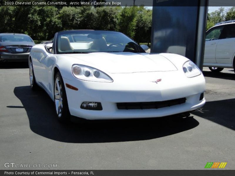 Arctic White / Cashmere Beige 2009 Chevrolet Corvette Convertible