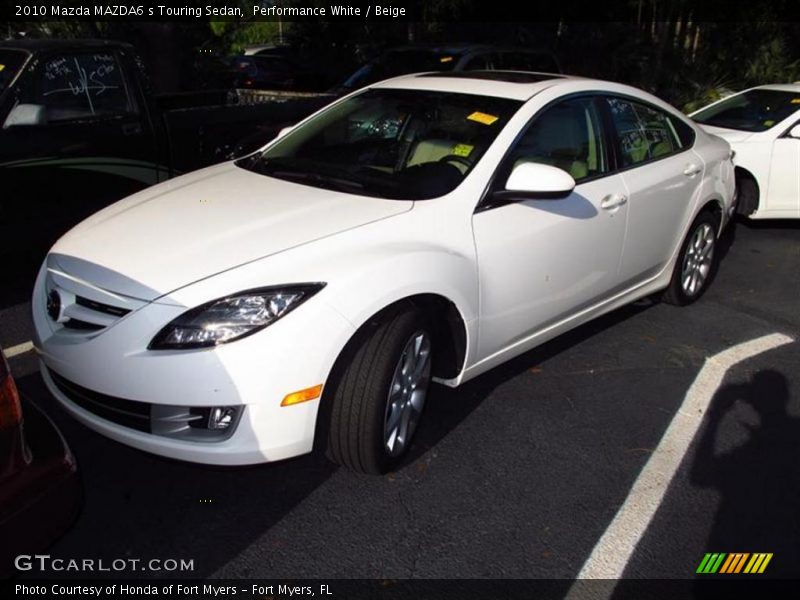 Performance White / Beige 2010 Mazda MAZDA6 s Touring Sedan
