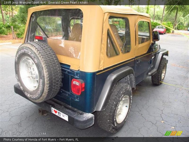 Emerald Green Pearl / Khaki 1998 Jeep Wrangler Sport 4x4