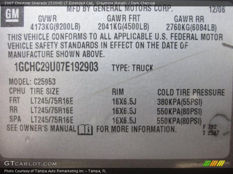 Graystone Metallic / Dark Charcoal 2007 Chevrolet Silverado 2500HD LT Extended Cab