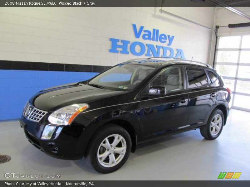 Wicked Black / Gray 2008 Nissan Rogue SL AWD