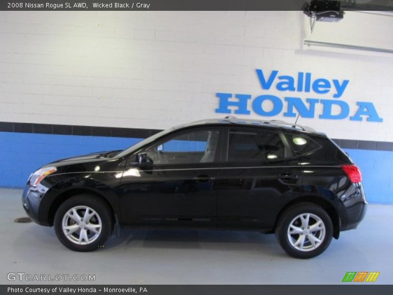 Wicked Black / Gray 2008 Nissan Rogue SL AWD