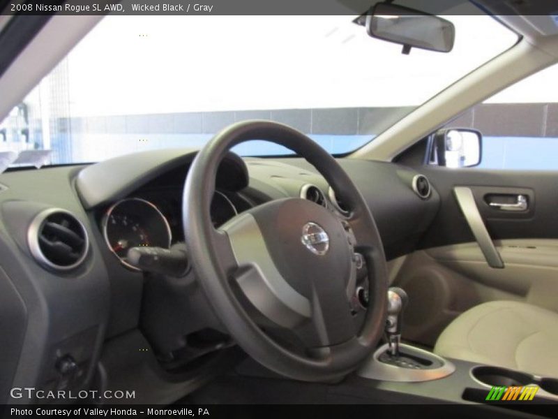 Wicked Black / Gray 2008 Nissan Rogue SL AWD