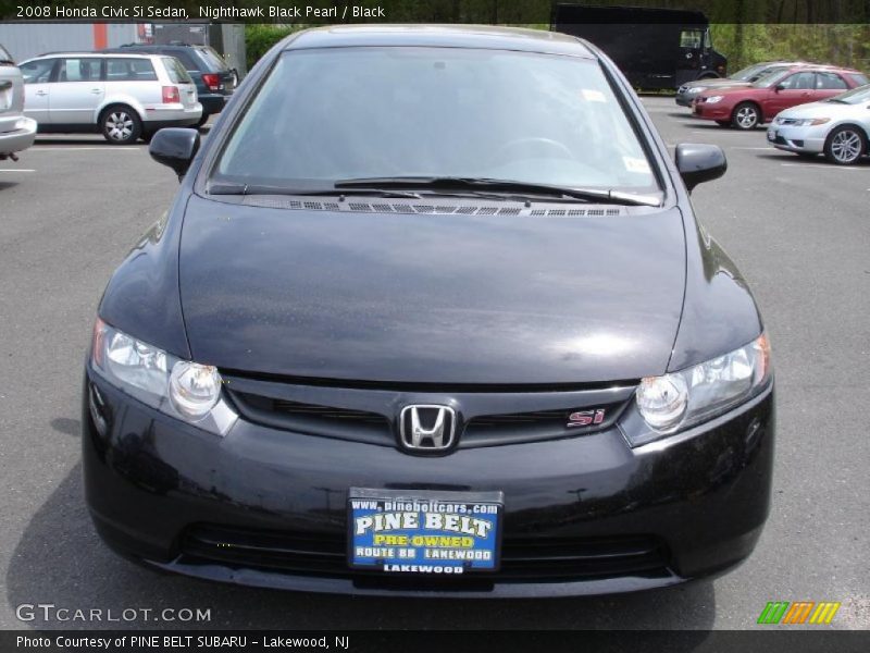 Nighthawk Black Pearl / Black 2008 Honda Civic Si Sedan