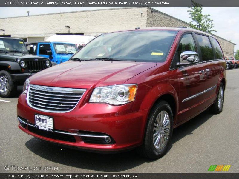 Deep Cherry Red Crystal Pearl / Black/Light Graystone 2011 Chrysler Town & Country Limited