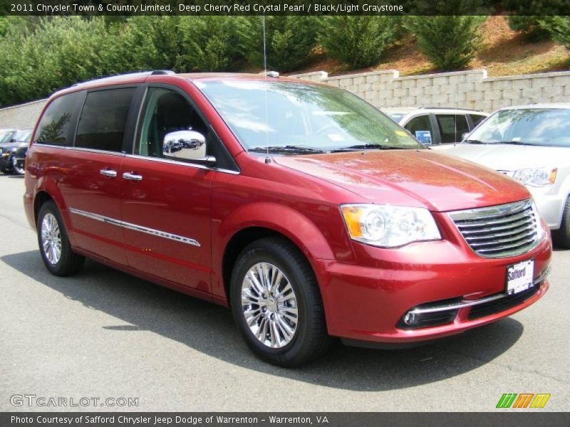 Deep Cherry Red Crystal Pearl / Black/Light Graystone 2011 Chrysler Town & Country Limited