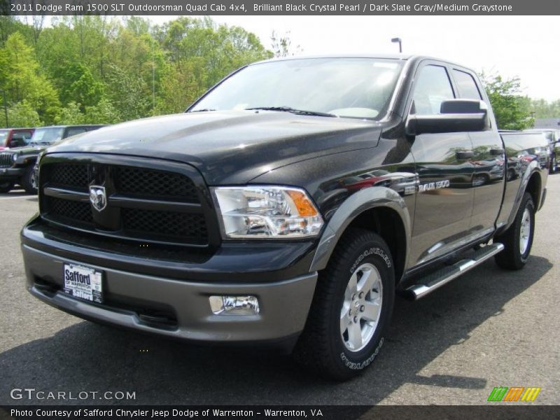 Brilliant Black Crystal Pearl / Dark Slate Gray/Medium Graystone 2011 Dodge Ram 1500 SLT Outdoorsman Quad Cab 4x4