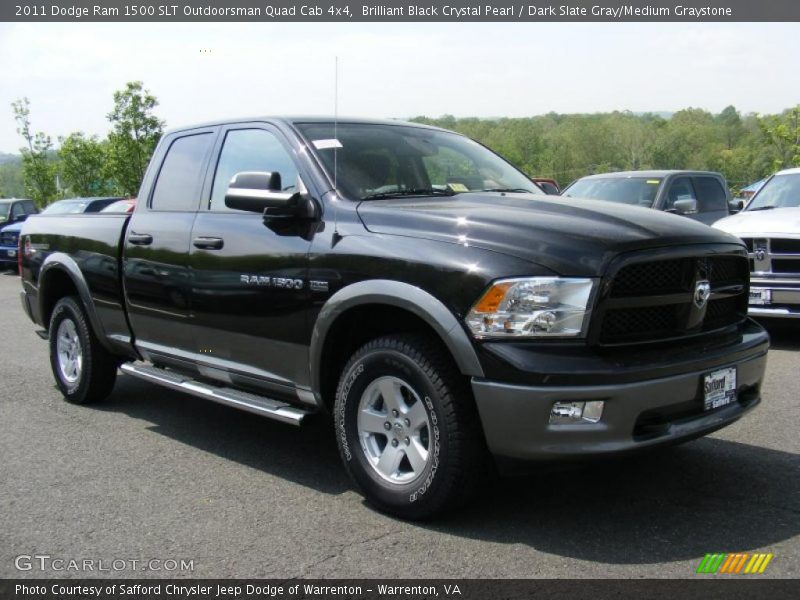 Brilliant Black Crystal Pearl / Dark Slate Gray/Medium Graystone 2011 Dodge Ram 1500 SLT Outdoorsman Quad Cab 4x4