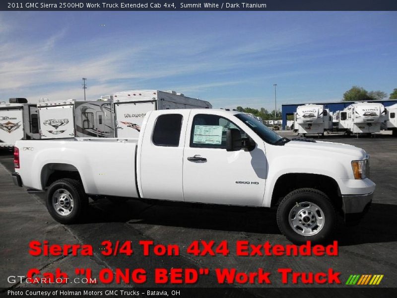 Summit White / Dark Titanium 2011 GMC Sierra 2500HD Work Truck Extended Cab 4x4