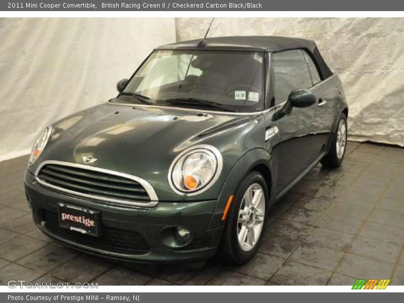British Racing Green II / Checkered Carbon Black/Black 2011 Mini Cooper Convertible