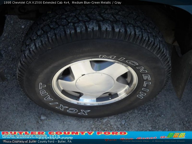 Medium Blue-Green Metallic / Gray 1998 Chevrolet C/K K1500 Extended Cab 4x4